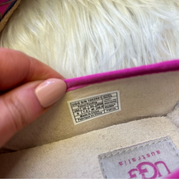 UGG Pink and Blue Printed Slip On Flat Shoes - Picture 6 of 6